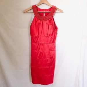b darlin // salmon pink bandage dress